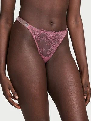 Sunset Ombre Shine Strap Rose Lace Panty