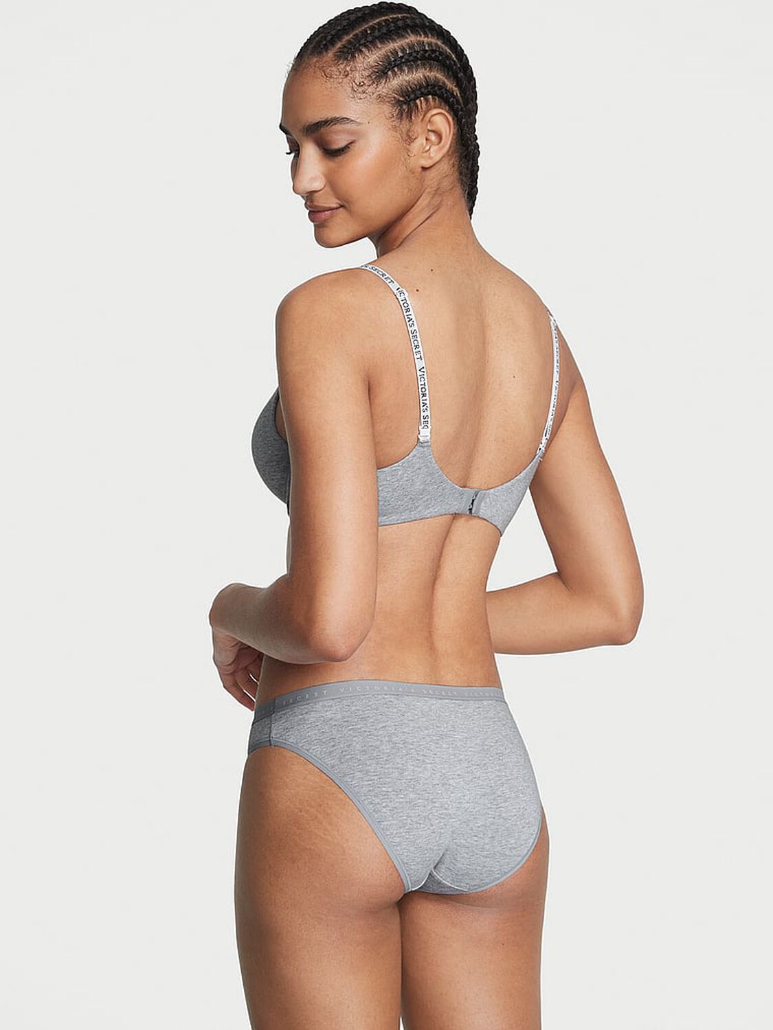 vs Victoria's Secret Stretch Cotton Bikini Panty Medium Heather Grey 2 of 4 