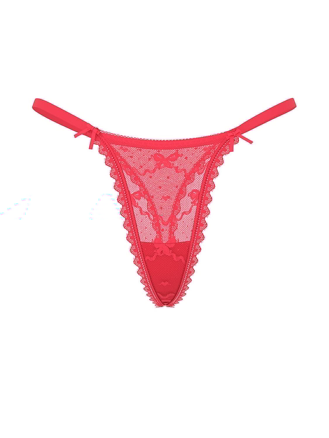 vs The Lacie Bow Lace Mesh String Thong Panty Poppy 3 of 3 