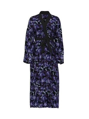 Electric Orchid Burnout Velvet Long Robe