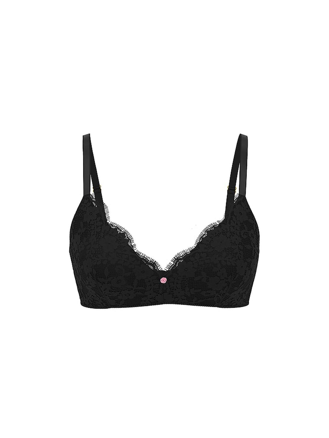 vs Dream Angels Lace Wireless Push-Up Bra Black 1 of 4 