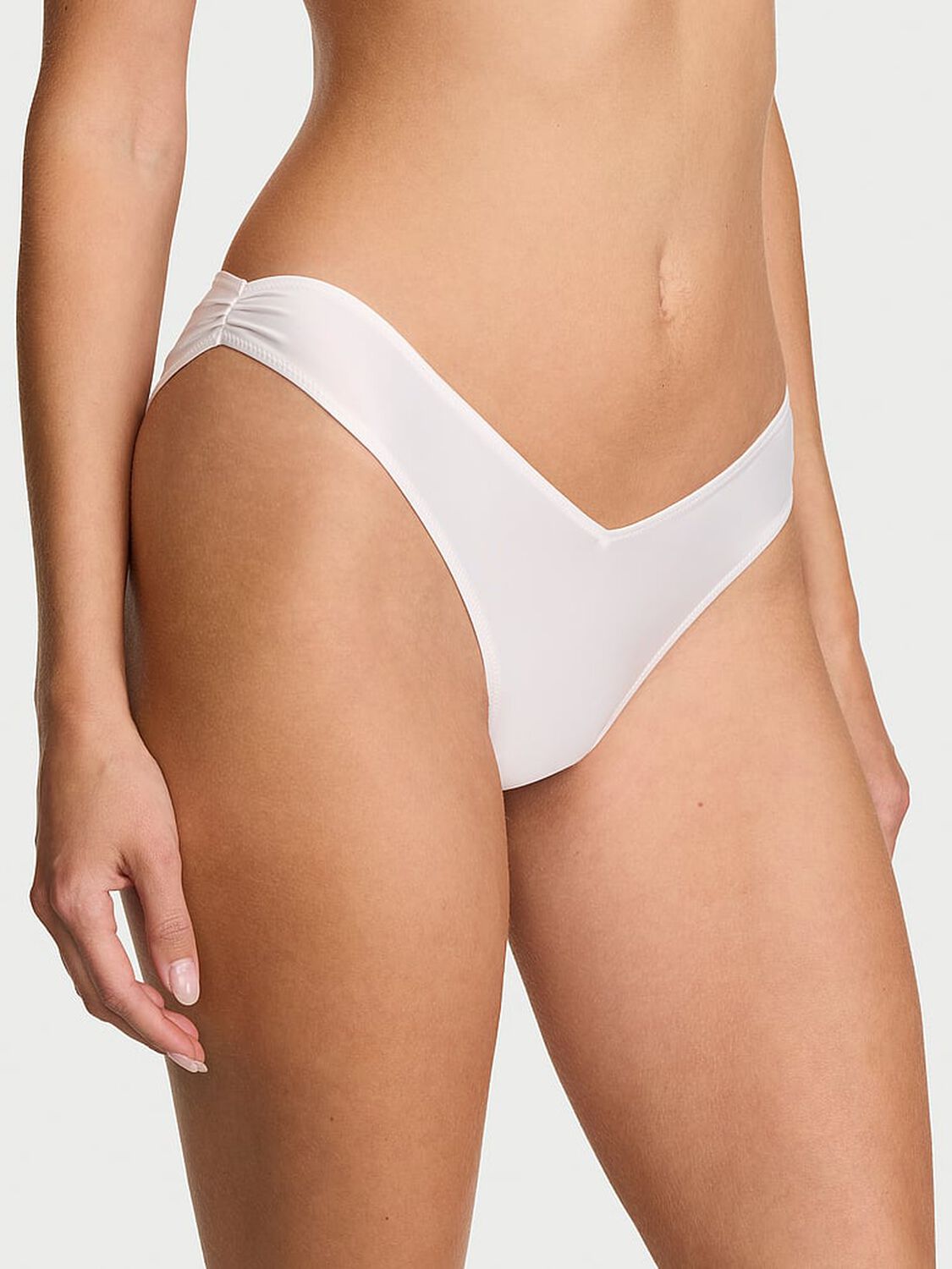 vs Dream Angels Satin Bow-Back Brazilian Panty Coconut White 1 of 3 