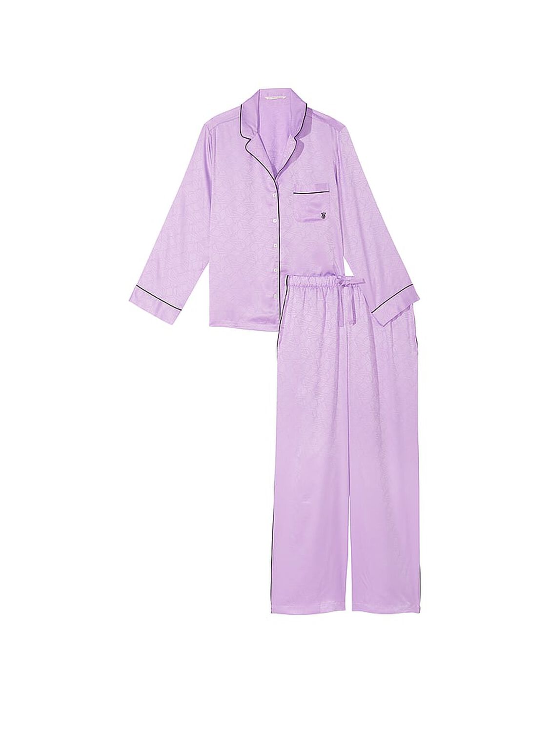 vs Victoria's Secret Satin Long Pajama Set Hot Pink 3 of 4 