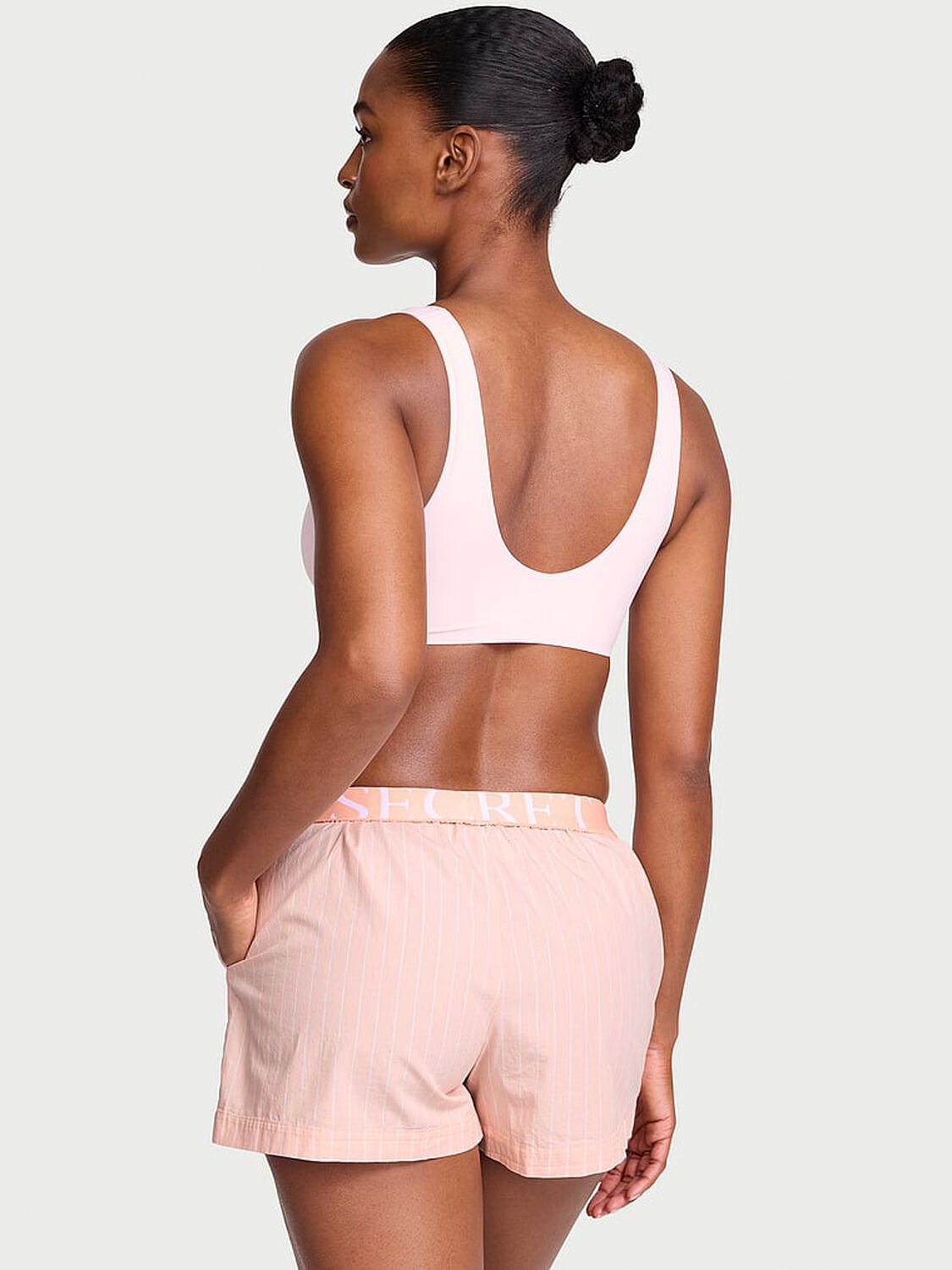vs Victoria's Secret Mix & Match Sleep Heritage Cotton Pajama Shorts Pink Gin Stripes 2 of 4 