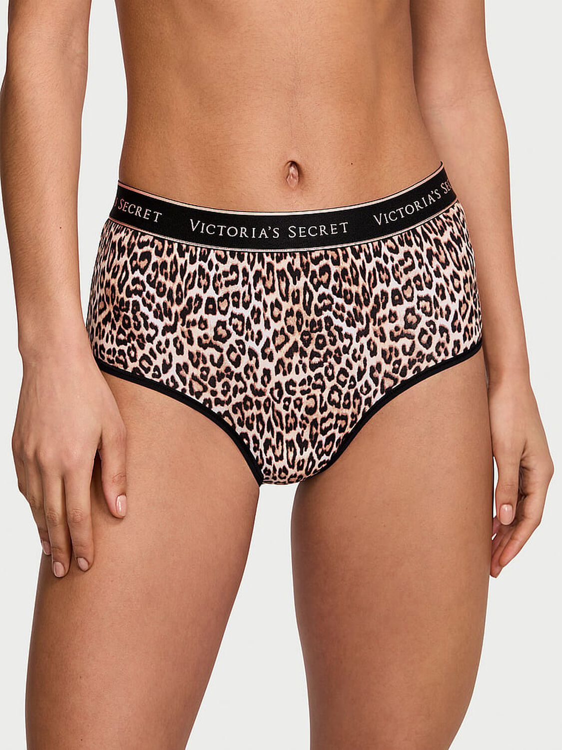 vs Cotton Logo Cotton Modern Brief Panty Natural Cheetah 1 of 3 