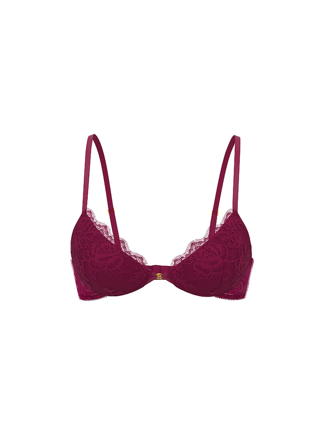 vs Very Sexy Rose Lace Lightly Lined Plunge Demi Bra Fresh Jam 1 of 2 