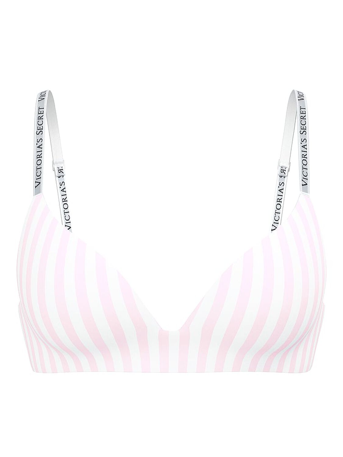 vs The T-Shirt Lightly Lined Wireless Bra Pink Stripes 3 of 3 