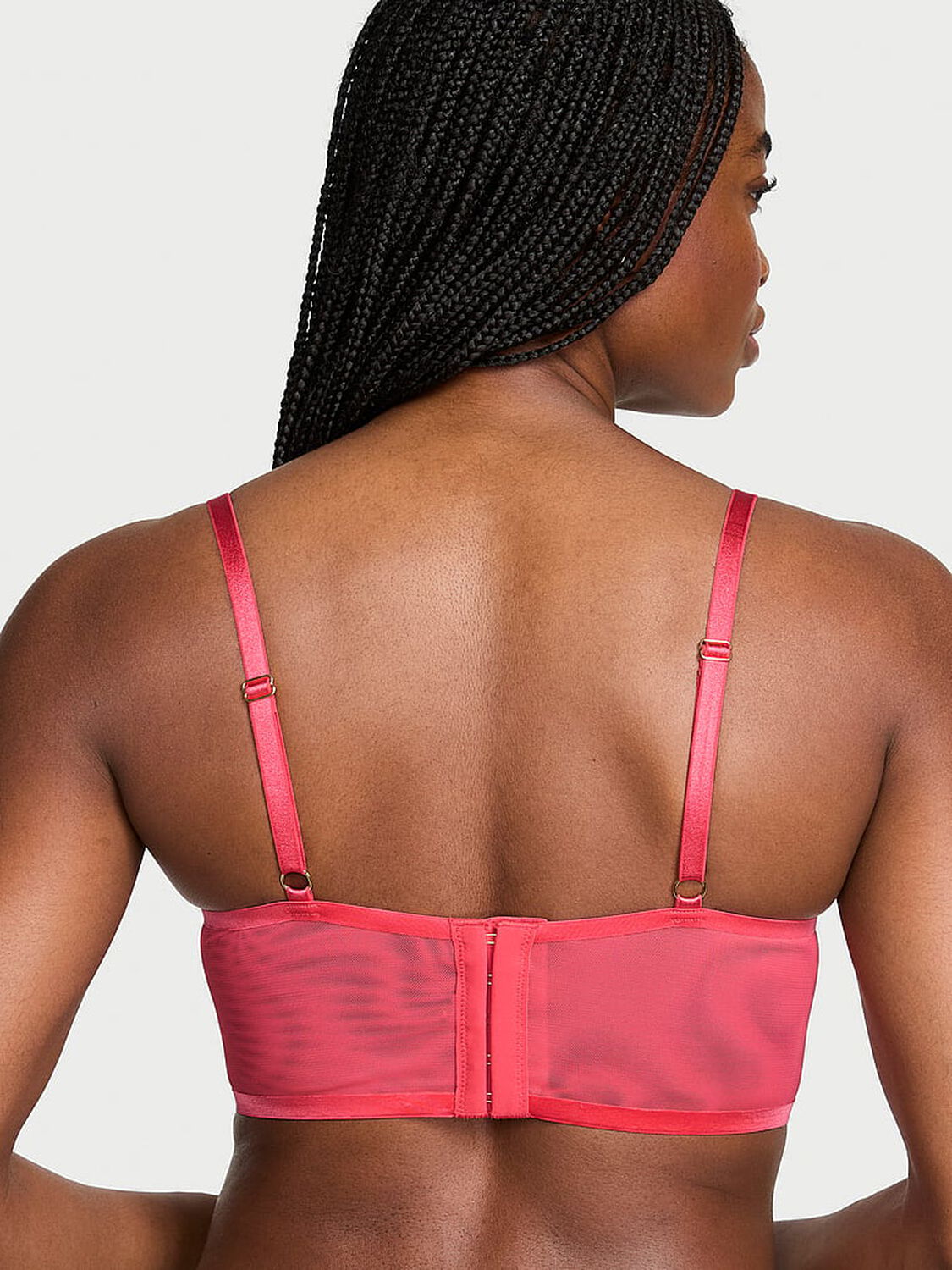 vs Very Sexy Sheer Reveal Unlined Modern Bralette Hot Coral 2 of 4 