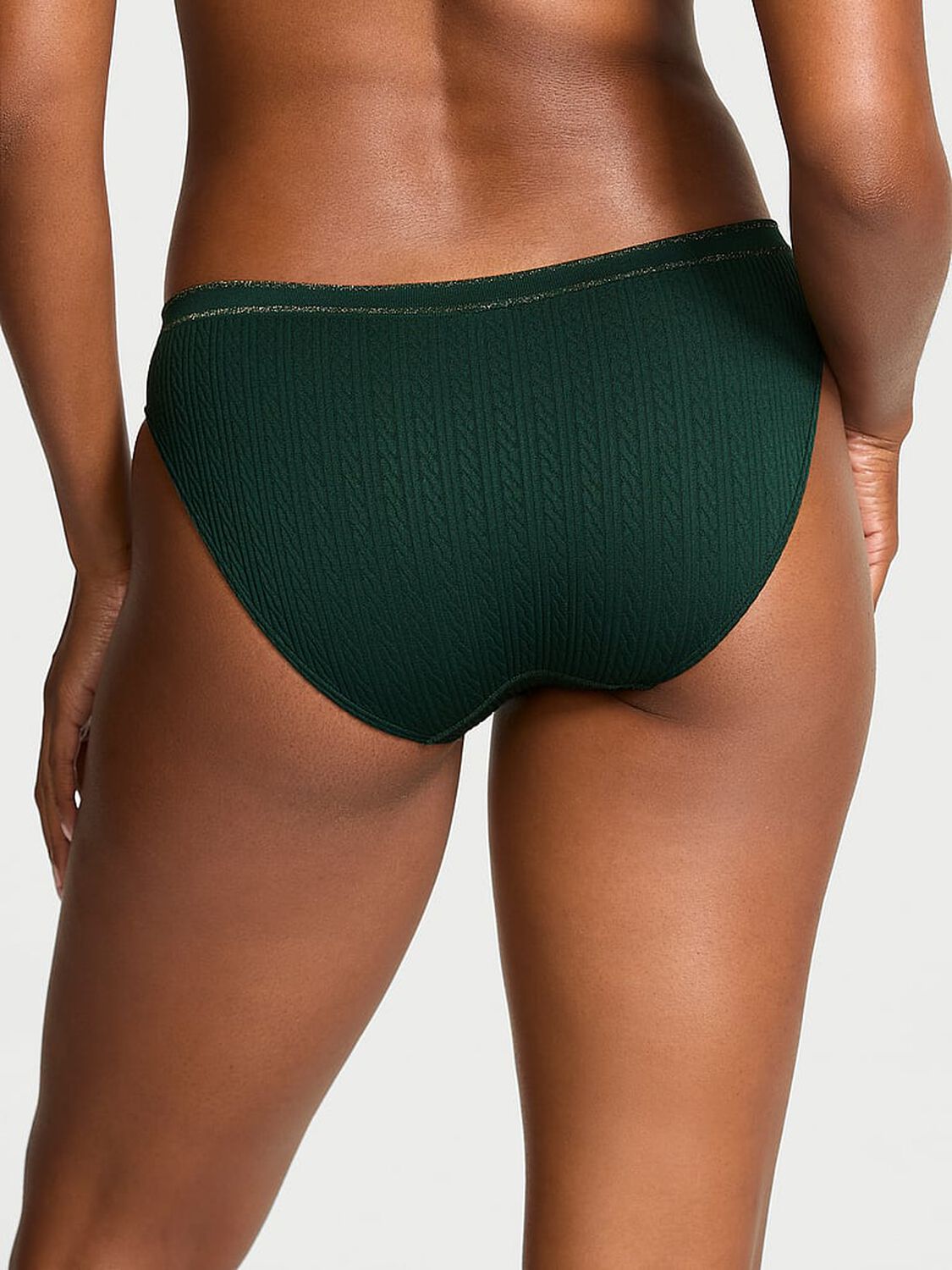 vs Seamless Seamless Cable-Knit Bikini Panty Cilantro 2 of 2 