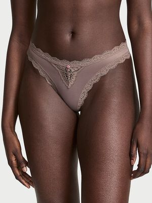 Lace-Trim Thong Panty