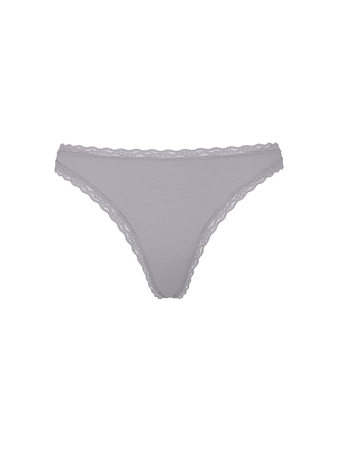 vs Lace Trim Cotton Lace-Waist Thong Crystal Lilac 3 of 3 