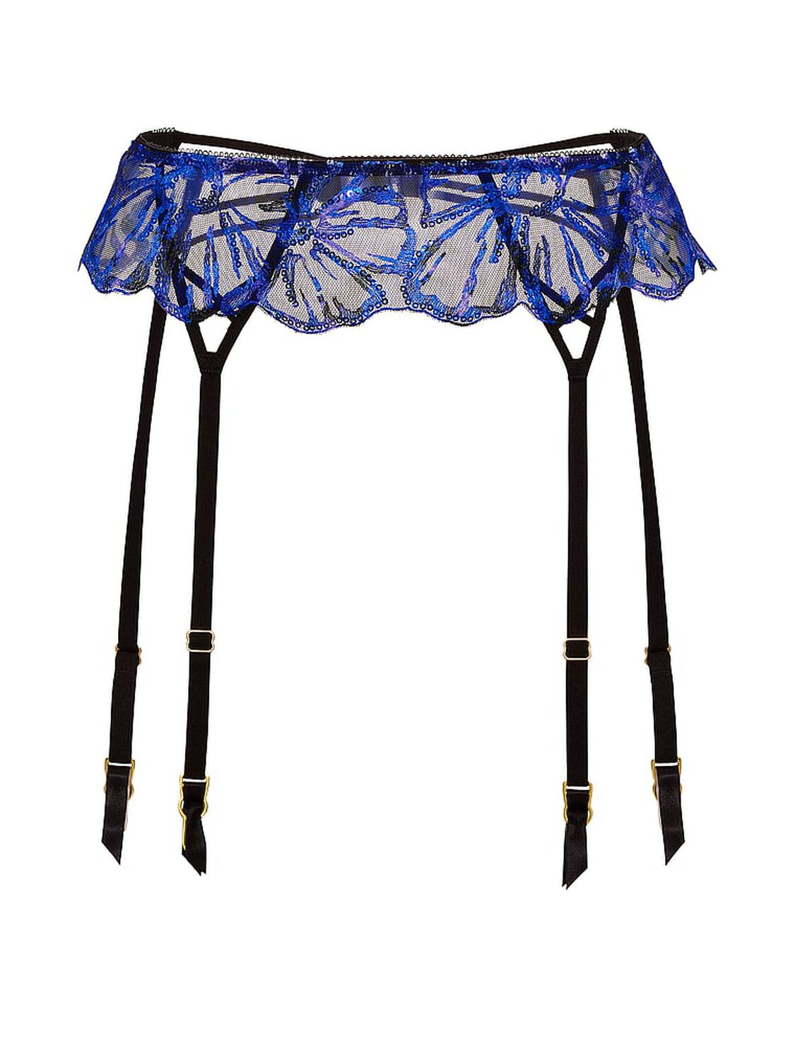 vs Very Sexy Party Floral Sequin Embroidery Garter Belt Blue Party Floral 3 of 3 