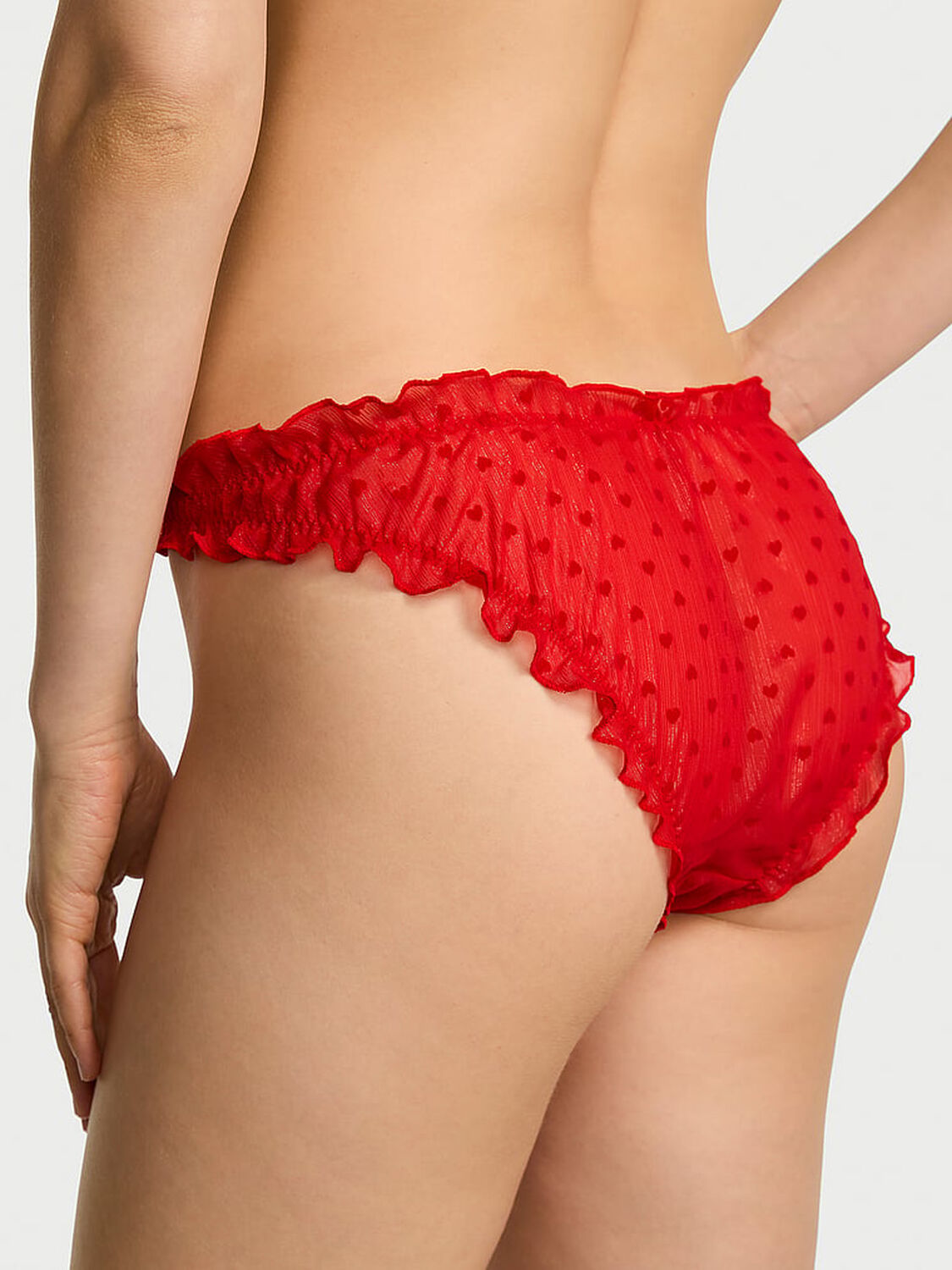 vs Dream Angels Heart Chiffon Bikini Panty Bright Vermillion 2 of 3 