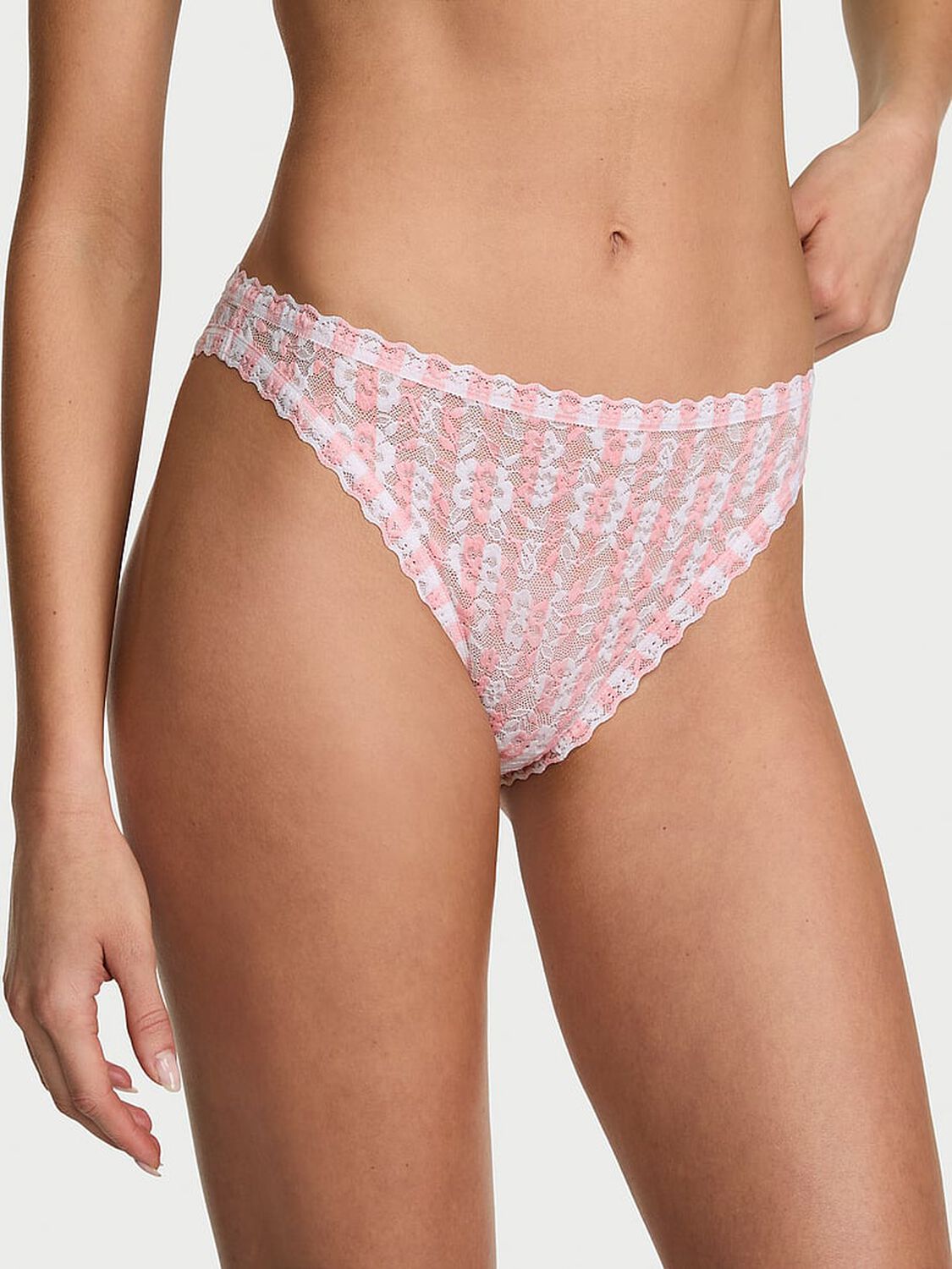 vs The Lacie Lace 90s Brief Panty Pretty Blossom Iconic Stripe 1 of 3 