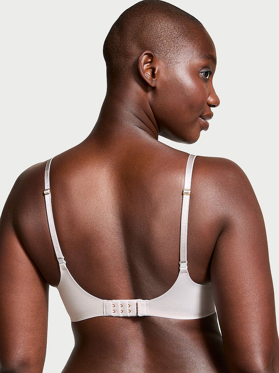 vs Dream Angels Smooth Wireless Push-Up Plunge Bra Silver Pearl 2 of 4 