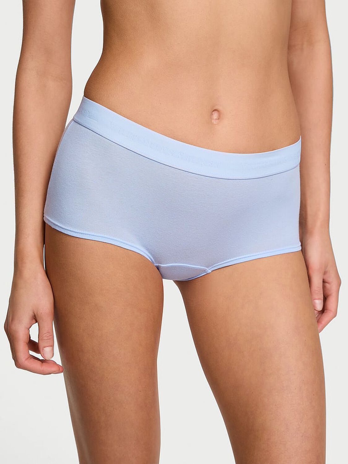 vs Cotton Logo Cotton Boyshort Panty Light Blue 1 of 3 