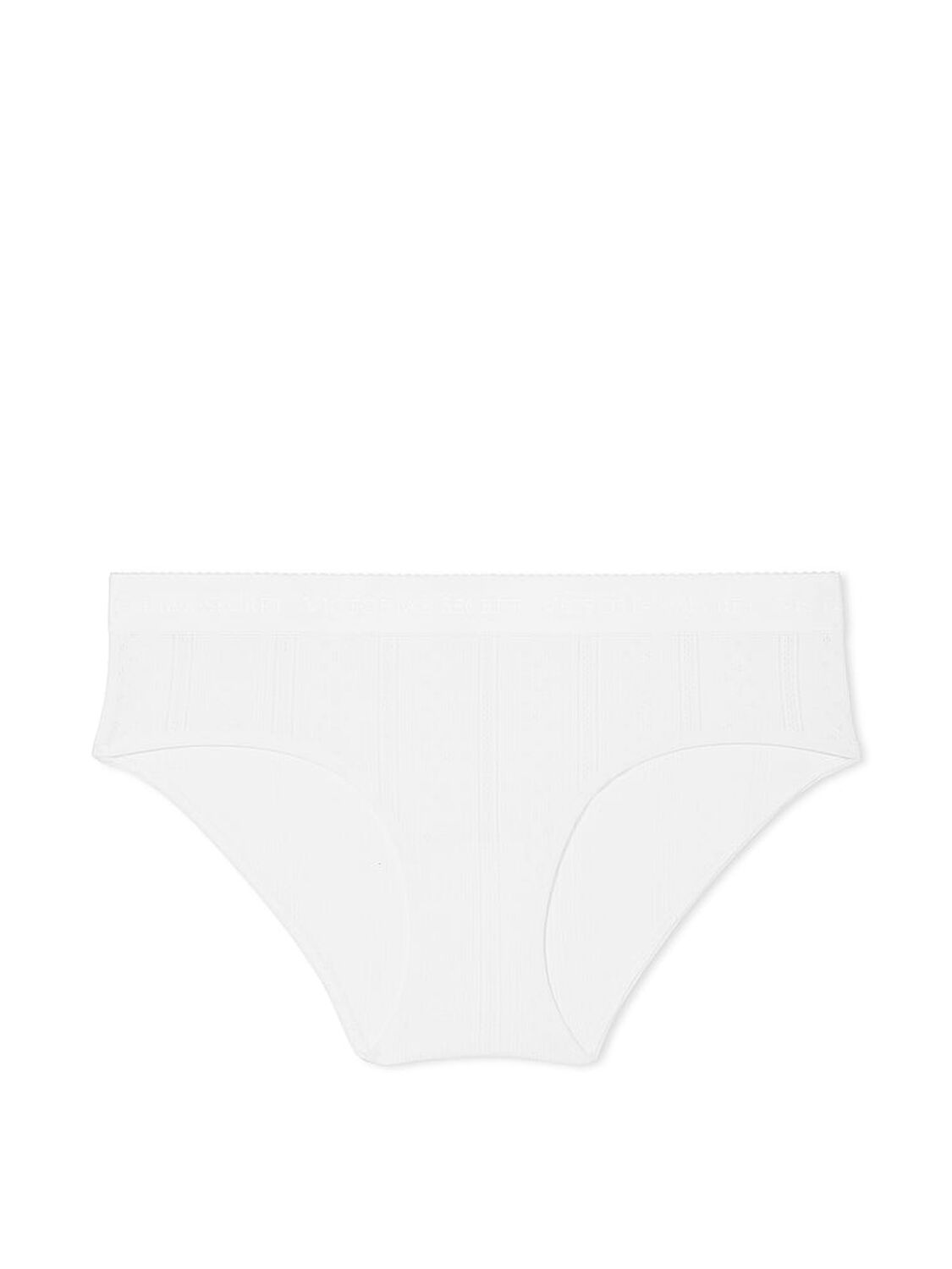 vs Cotton Logo Waist Pointelle Hiphugger Panty Vs White 3 of 3 