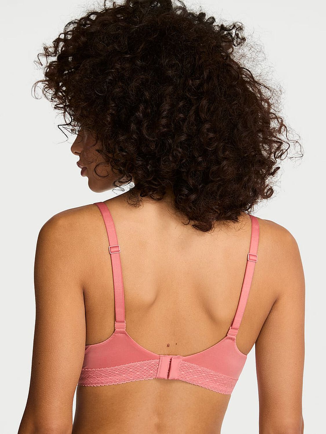 vs Body By Victoria Lace-Trim Lightly Lined Demi Bra Rose Dust 2 of 4 