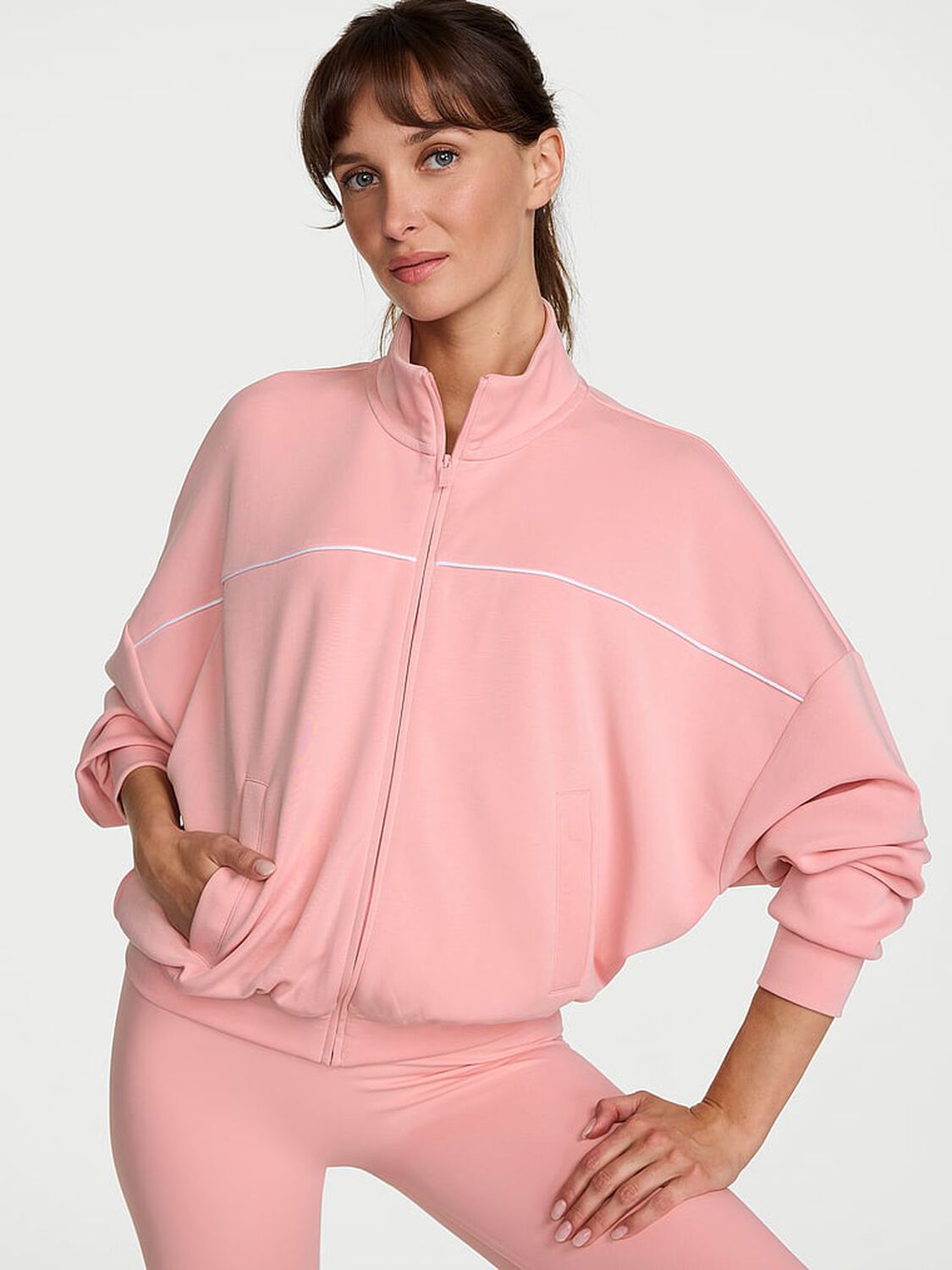 vs Vsx Featherweight Knit Full-Zip Track Jacket Dusk Pink 1 of 3 