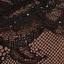 Rose Lace Shimmer Open-Back Adjustable Brazilian Panty, Black, swatch