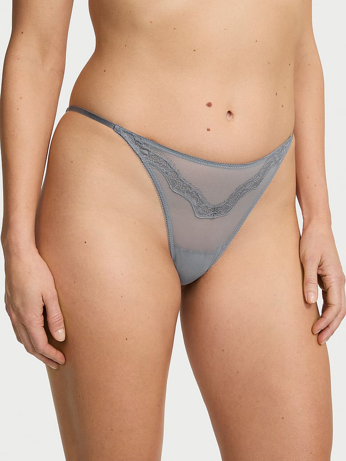 vs Very Sexy Sheer Shine Rose String Bikini Panty Asteroid Grey 3 of 3 