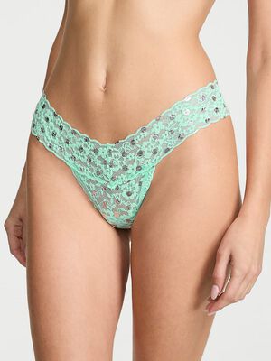 Lace Shimmer Dot Thong Panty