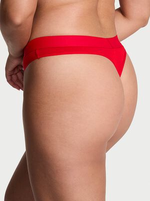 Logo Cotton Shine Patch Thong Panty