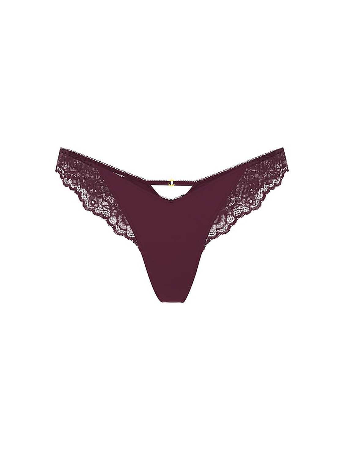vs Very Sexy Rose Lace-Trim High-Leg Thong Panty Winter Wine 3 of 3 