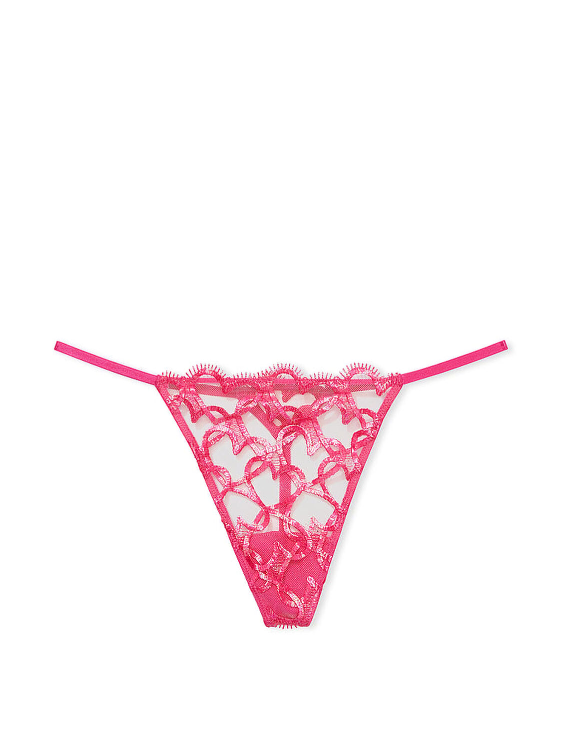 vs Dream Angels Shimmer Heart Embroidery V-String Panty Forever Pink 3 of 4 