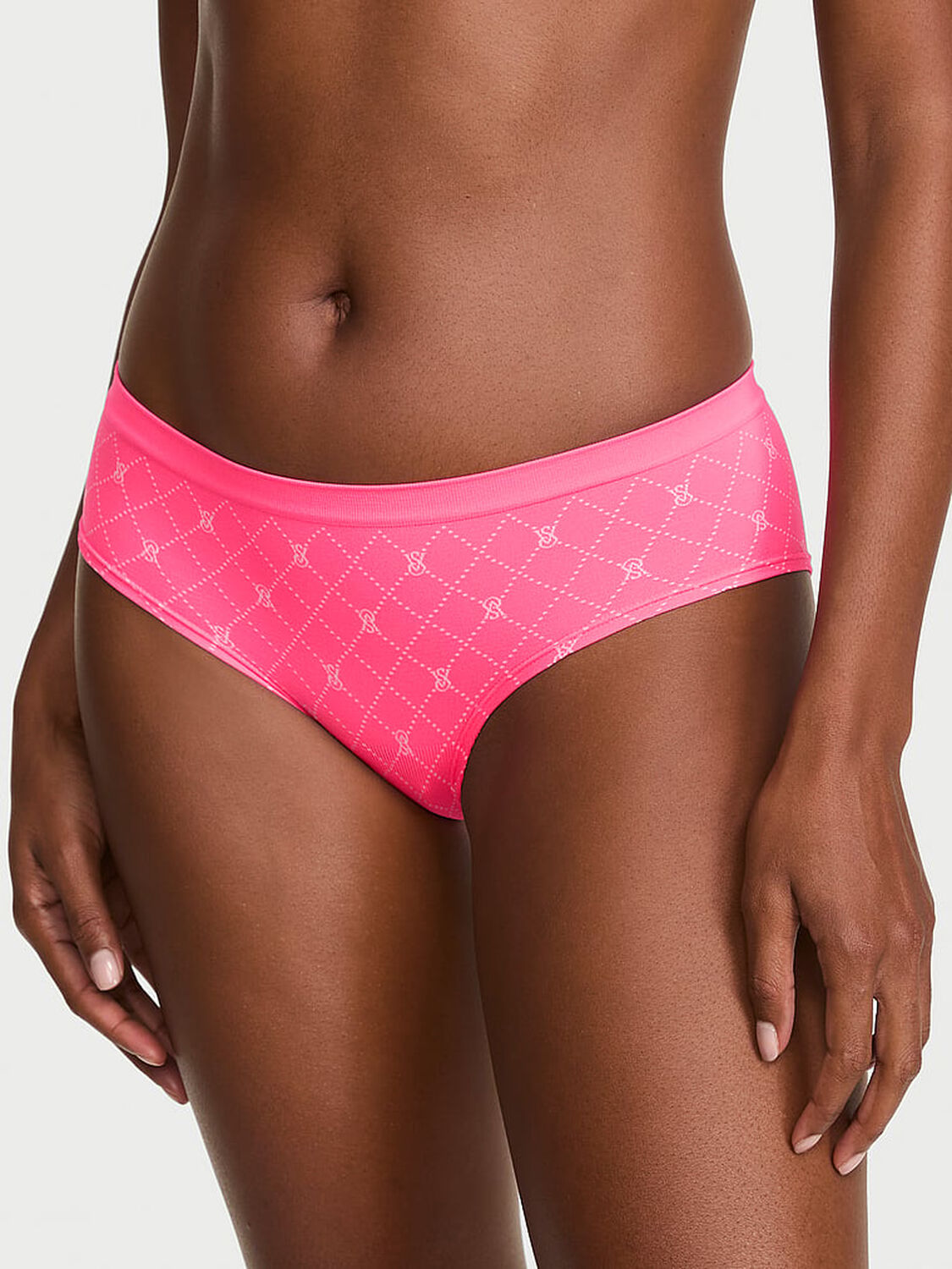 vs Seamless Seamless Hiphugger Panty Bombshell Pink Diamond Lockup 1 of 2 