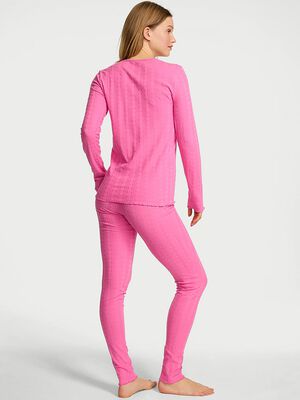 Heart Pointelle Long Pajama Set