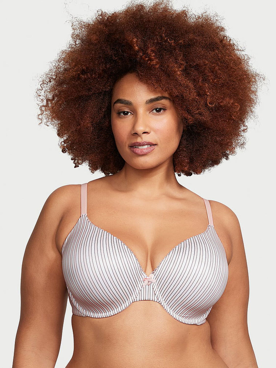 vs Body By Victoria Lightly Lined Full-Coverage Smooth Bra Pink Stripes 1 of 4 