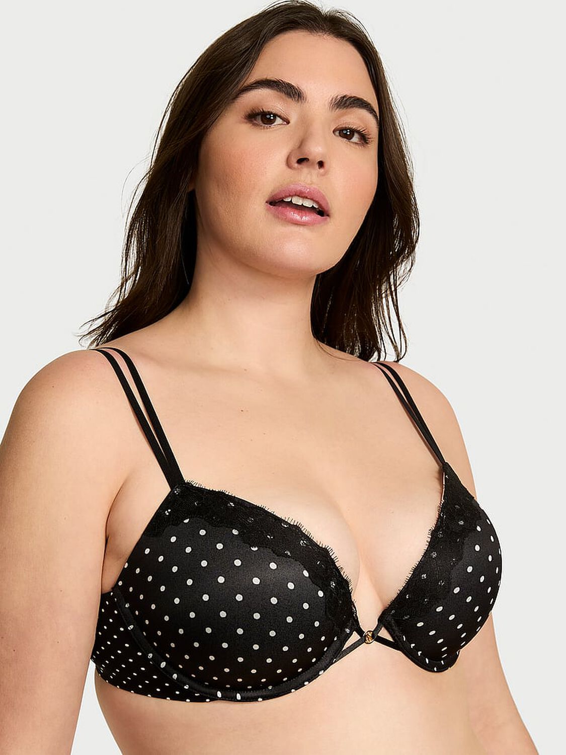 vs Very Sexy Smooth Lace-Trim Push-Up Bra Polka Dot Black 1 of 4 