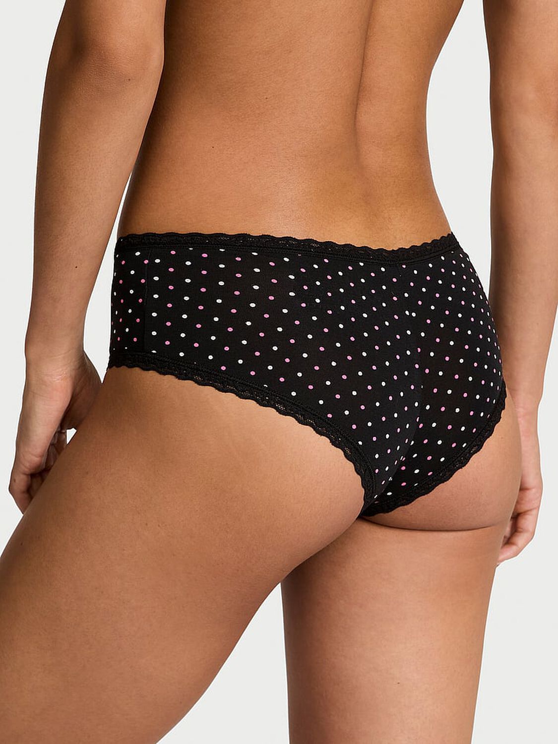 vs The Lacie Cotton Lace-Waist Cheeky Panty Black Dots 2 of 3 