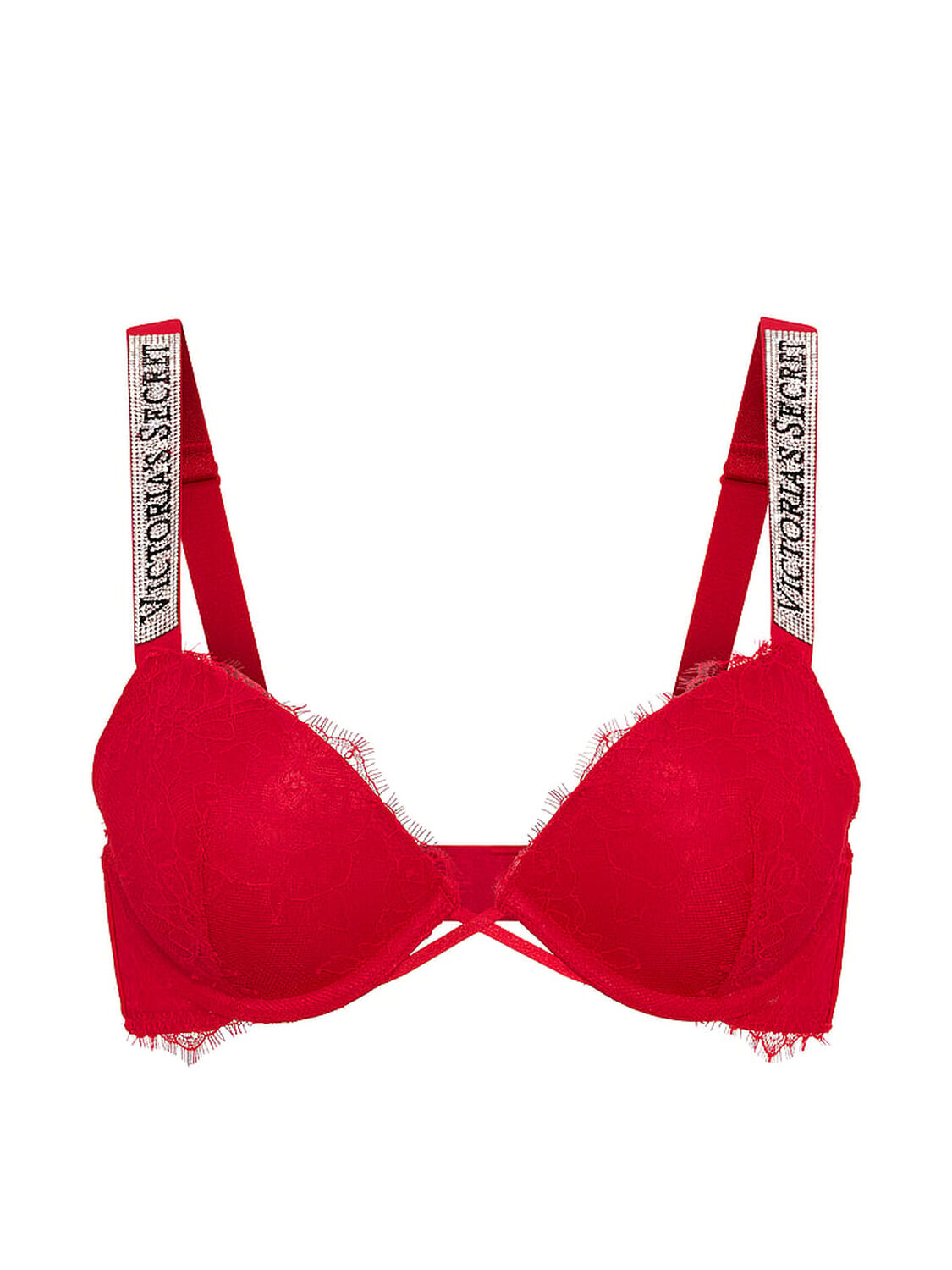 vs Very Sexy Shine Strap Lace Push-Up Bra Lipstick 3 of 3 