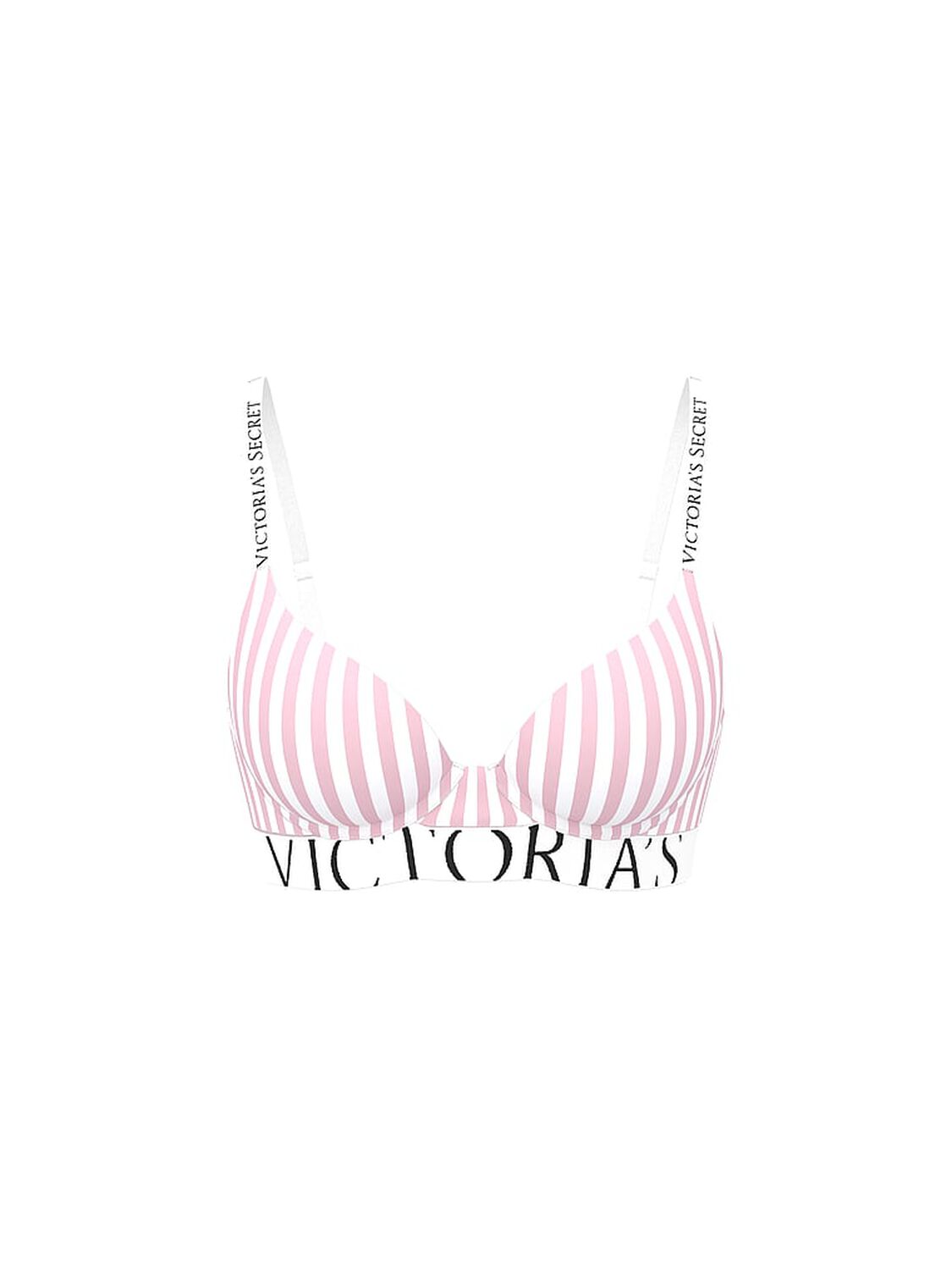 vs The T-Shirt Perfect Shape Cotton Exploded Logo Push-Up Bra Pretty Blossom Stripes 3 of 3 