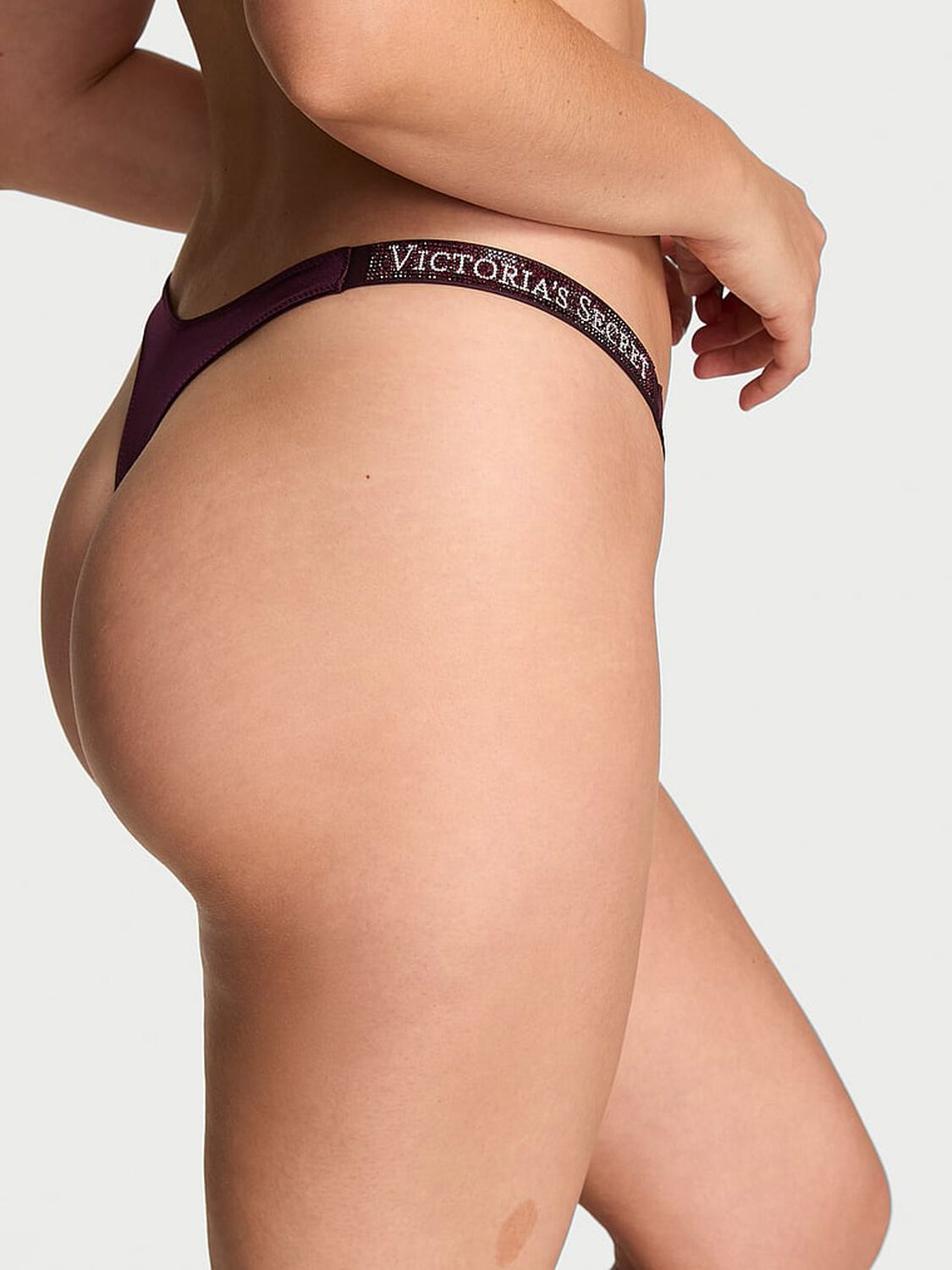 vs Very Sexy Shine Strap Thong Panty Winter Wine 2 of 3 