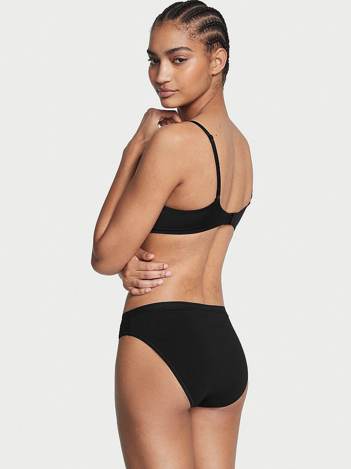 vs Victoria's Secret Stretch Cotton Bikini Panty Black 2 of 4 