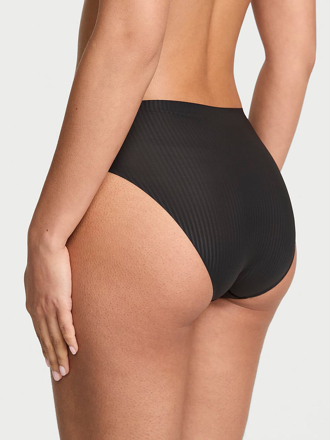 vs Body By Victoria Body by Victoria Flex Shadow Stripe Mid-Rise Bikini Panty Black 2 of 3 