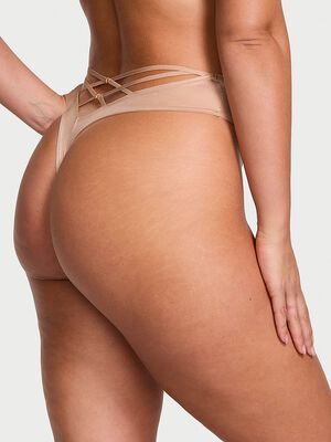 Smooth High-Waist Strappy-Back Thong Panty
