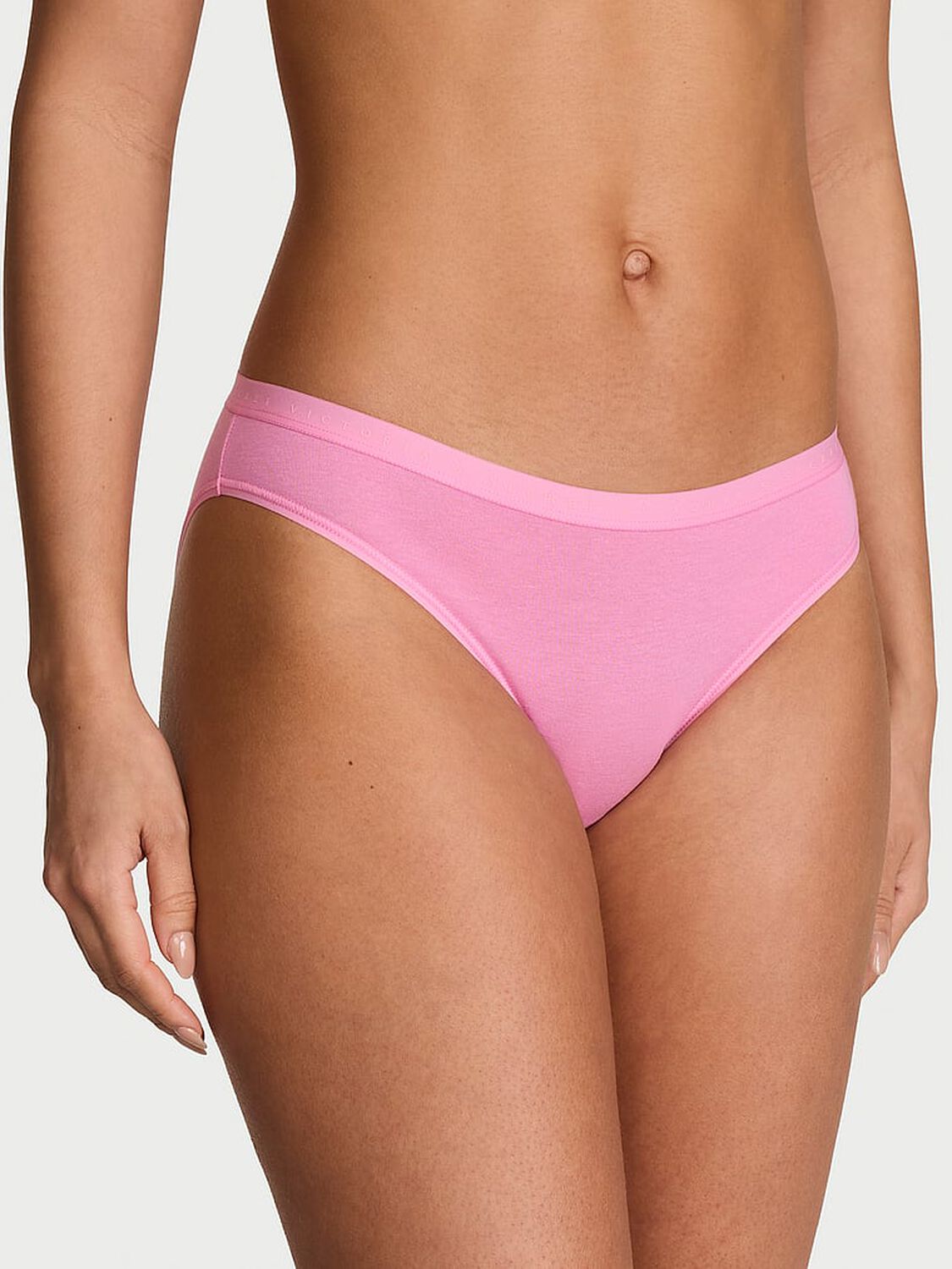 vs Victoria's Secret Stretch Cotton Bikini Panty Pink Sugar 1 of 3 