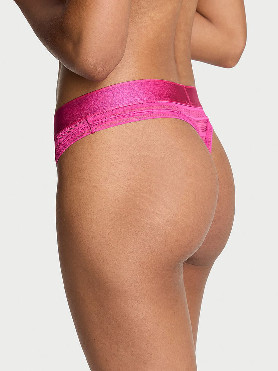 vs Cotton Logo Lace Thong Panty 2 of 3 