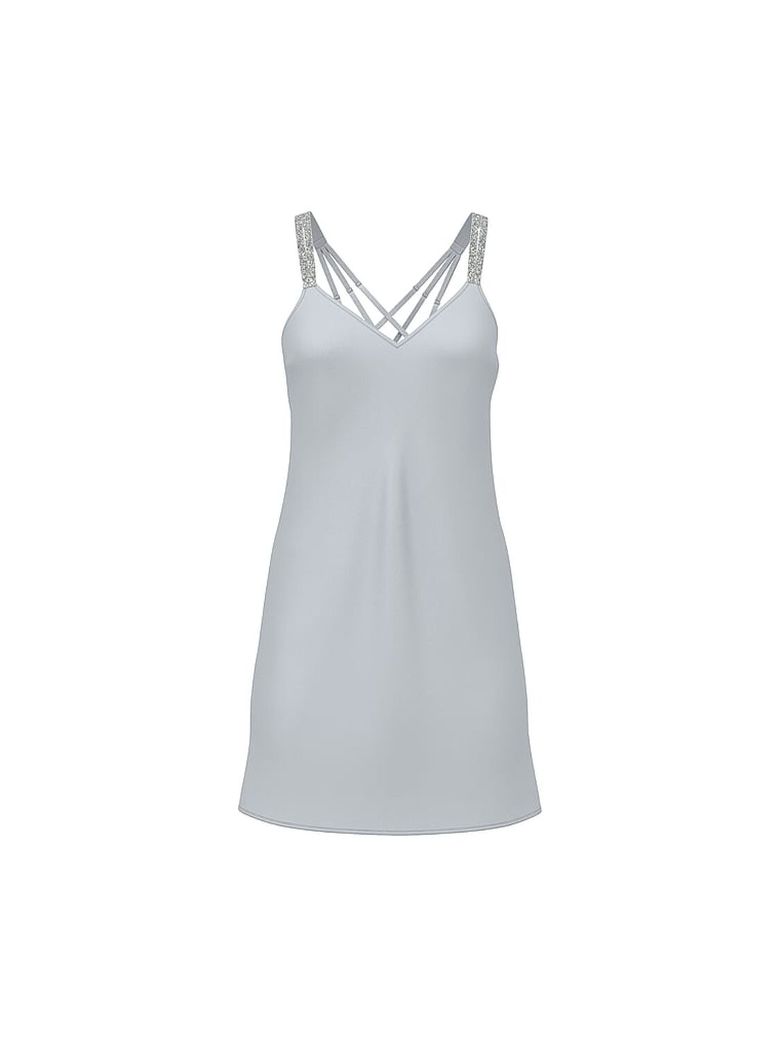 vs Very Sexy Gradient Shine Strap Satin Slip Dress Sterling 3 of 3 