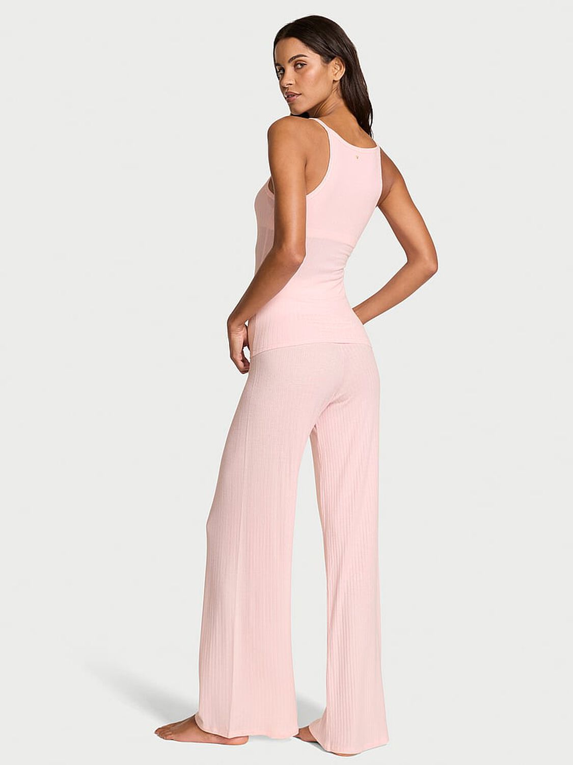 vs Victoria's Secret Modal Wide-Rib Lounge Tank & Pants Set Angel Pink 2 of 2 