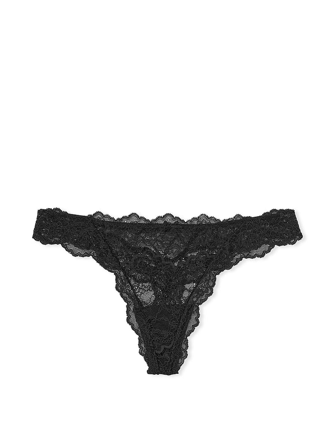 vs Dream Angels Floral Lace Thong Panty Black 3 of 3 