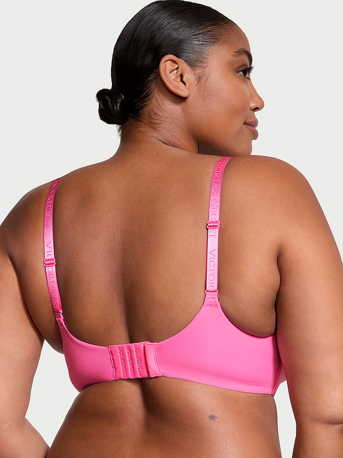 vs The T-Shirt Lightly Lined Micro-Rib Wireless Bra Hollywood Pink 2 of 4 