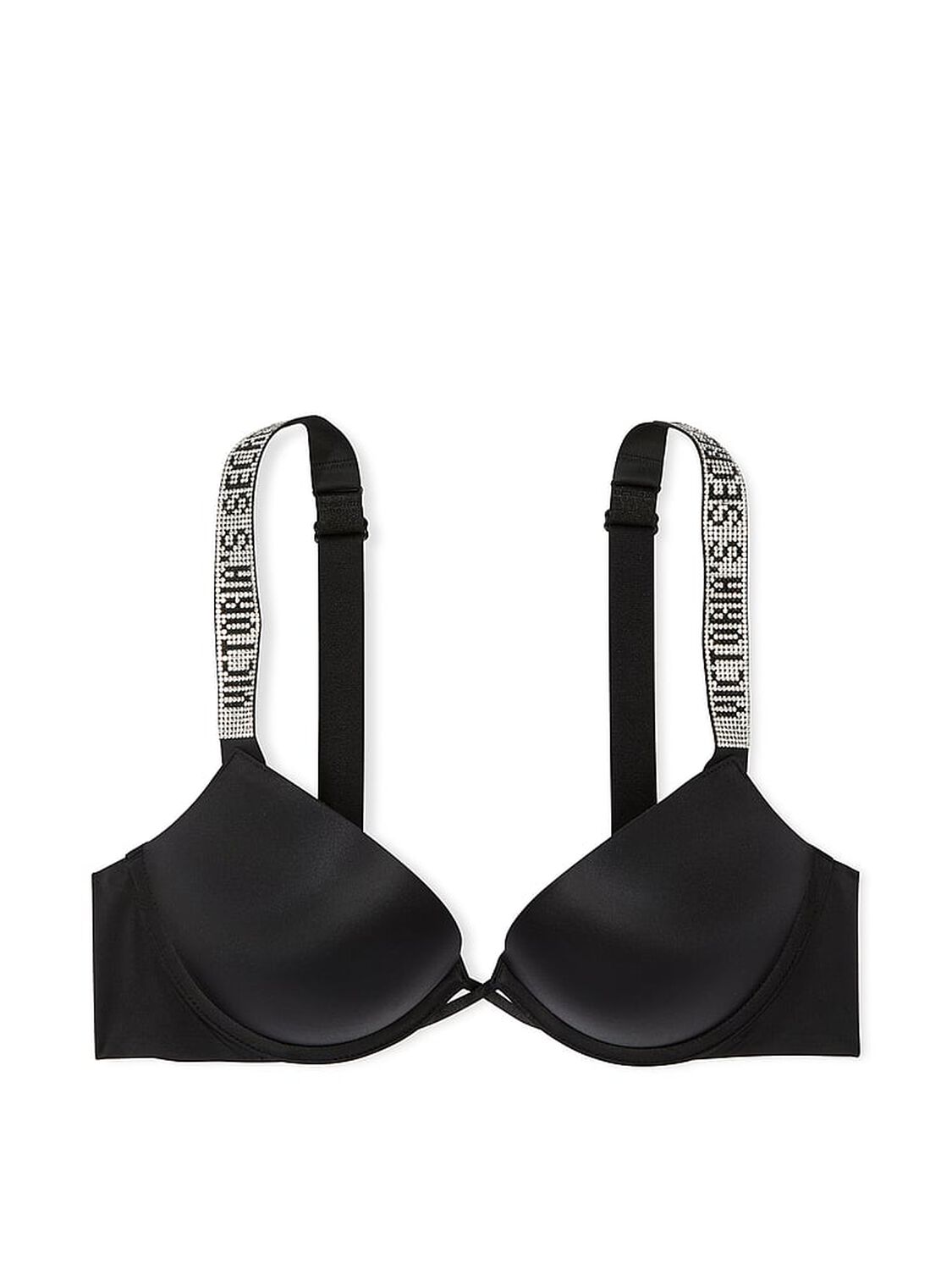 vs Very Sexy Bombshell Logo Shine Strap Add-2-Cups Push-Up Bra Black 3 of 3 