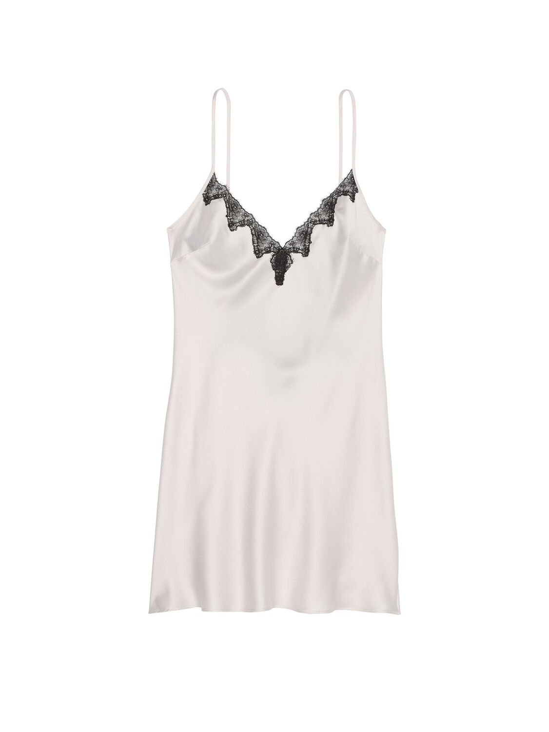 vs Victoria's Secret Satin & Rose Lace Mini Slip Coconut White 2 of 3 