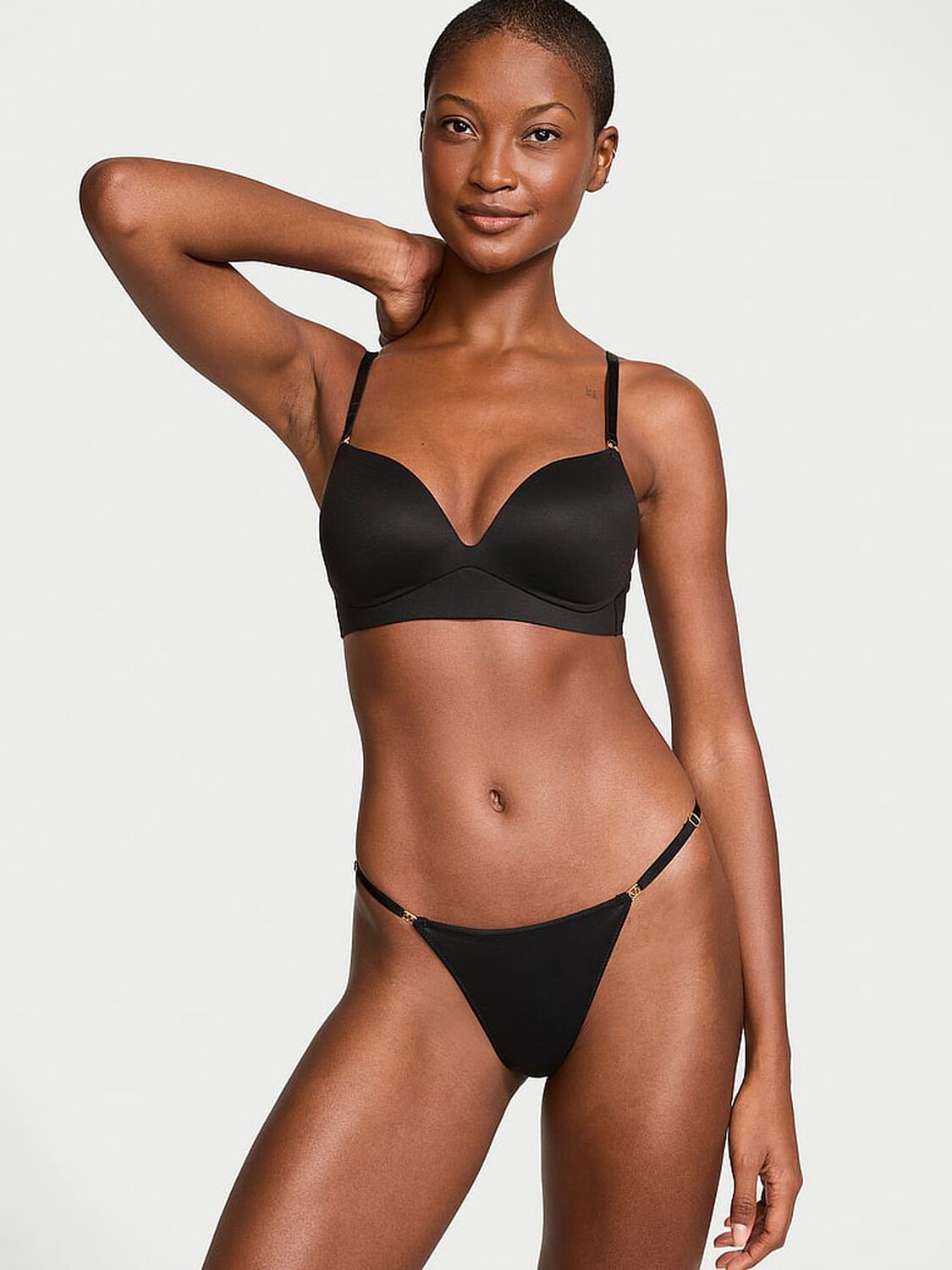 vs Dream Angels Smooth Wireless Push-Up Plunge Bra Black 4 of 4 