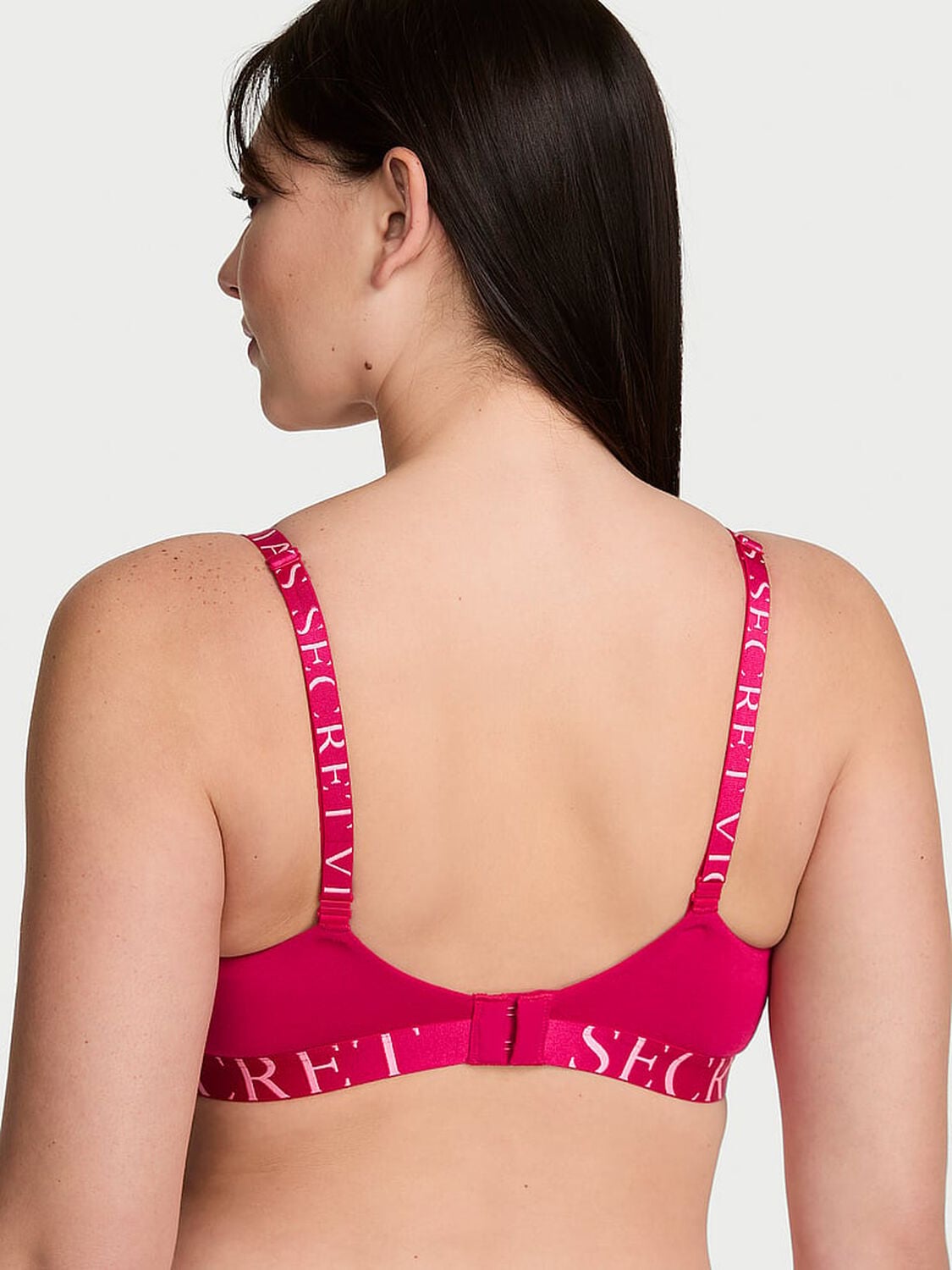 vs The T-Shirt Cotton Exploded Logo Lightly Lined Wireless Bra Vibrant Fuchsia 2 of 3 